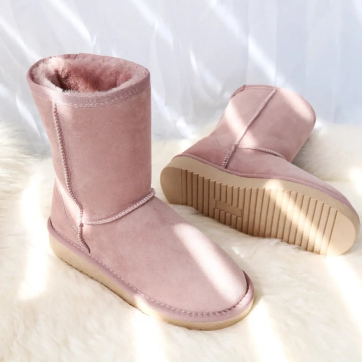 Luxury Sheepskin Mid-Calf Snow Boots