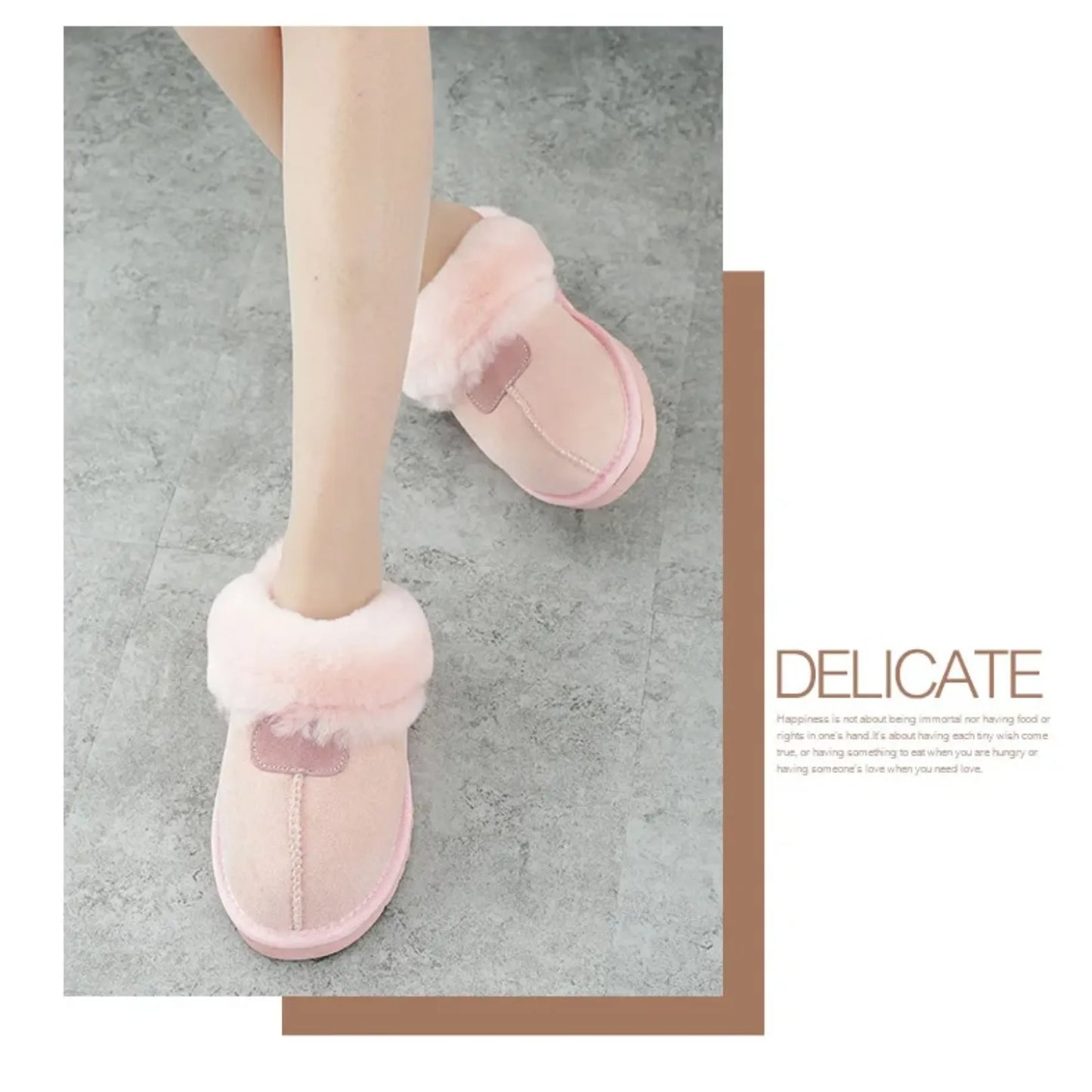 Sheepskin Fur Caterpillar Home Slippers