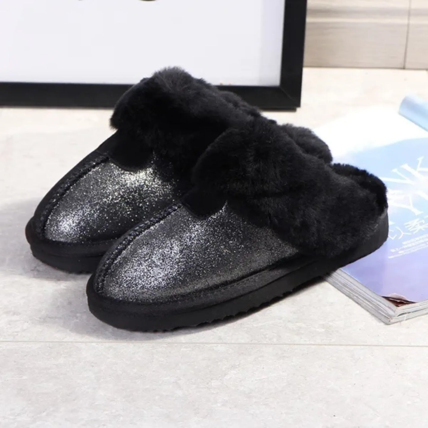 Sheepskin Fur Caterpillar Home Slippers