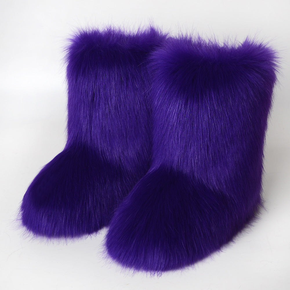 Women's Faux Fur Platform Snow Boots