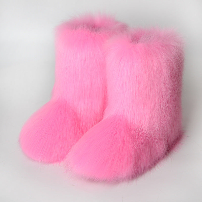 Women's Faux Fur Platform Snow Boots