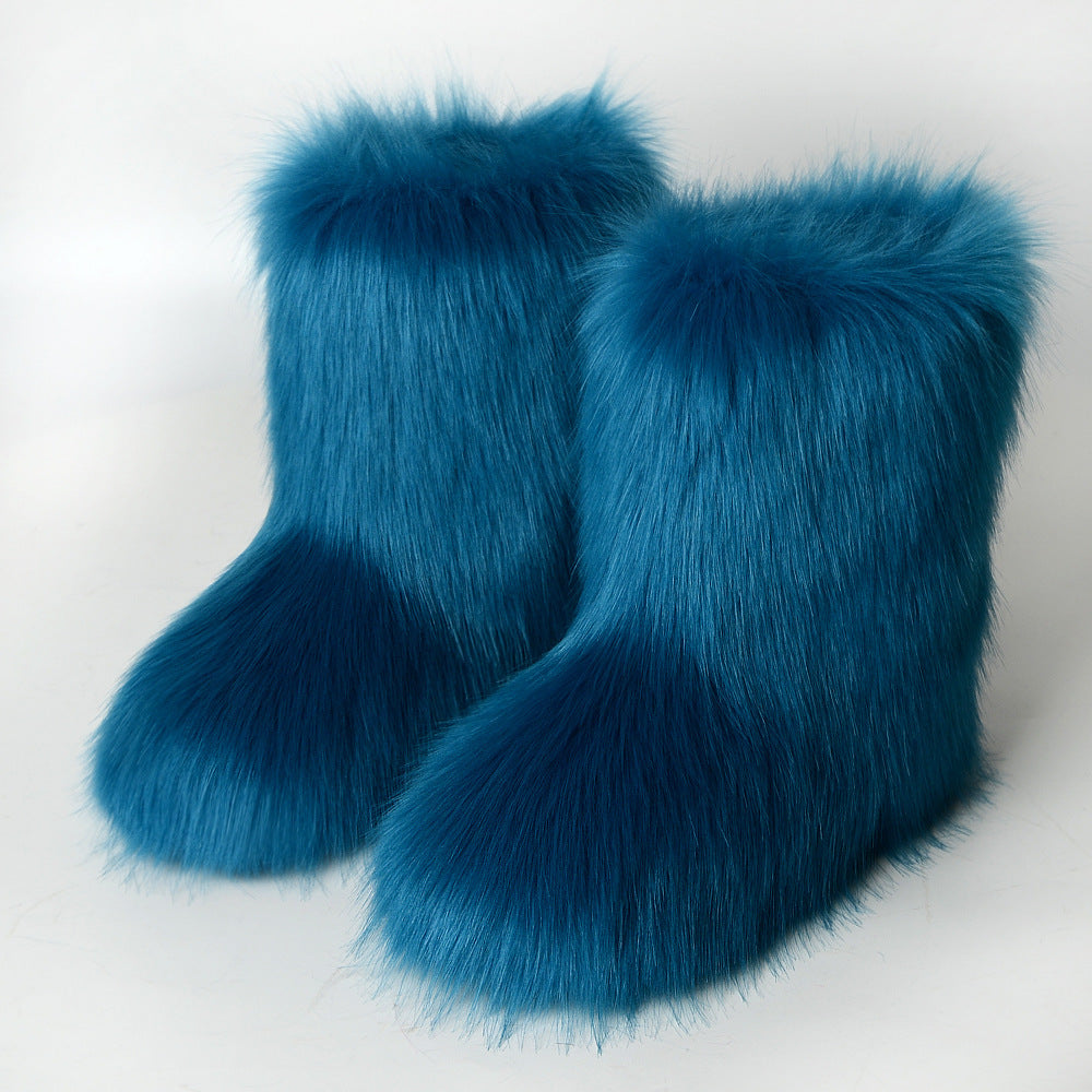 Women's Faux Fur Platform Snow Boots