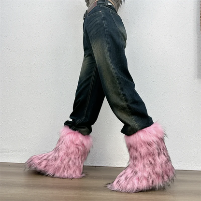 Luxury Fluffy Faux Fur Snow Boots