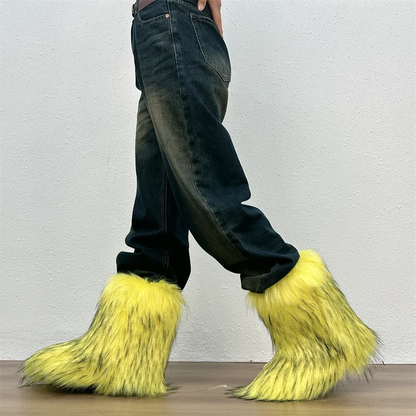 Luxury Fluffy Faux Fur Snow Boots