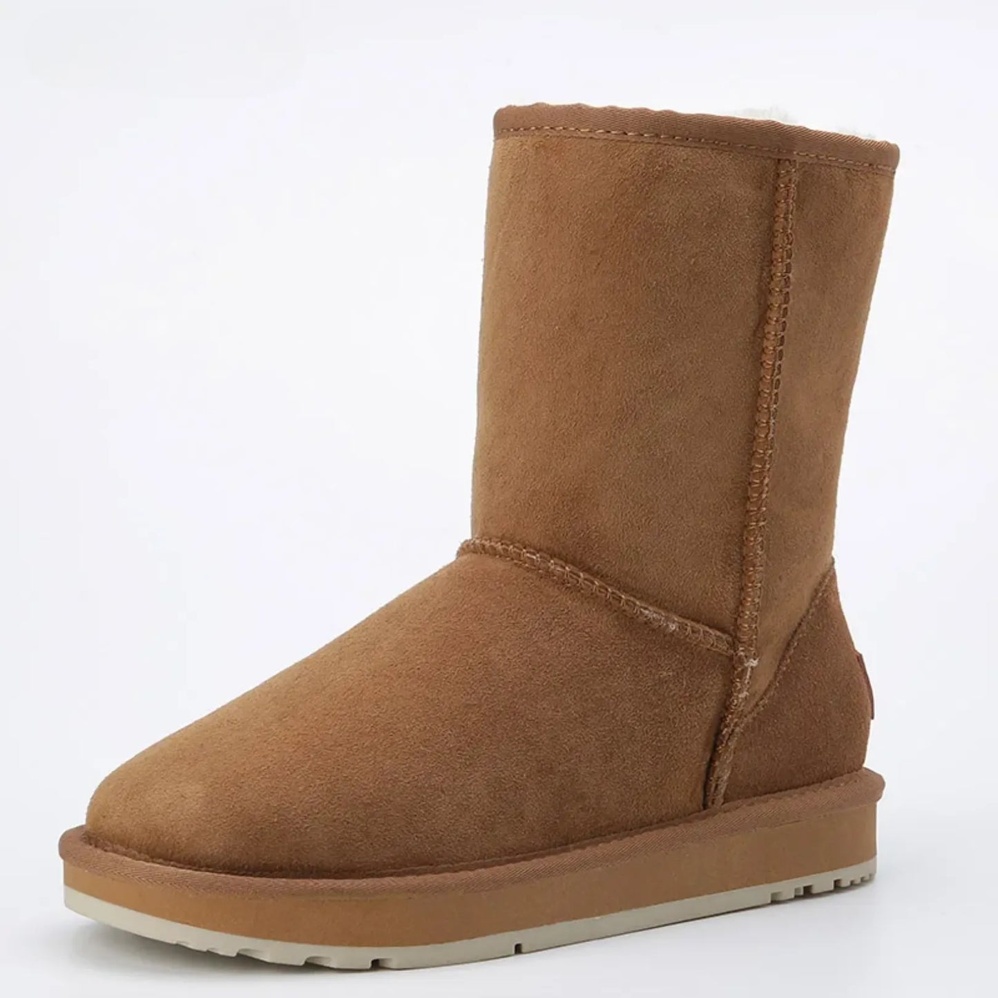 Cow Suede Fur-Lined Snow Boots