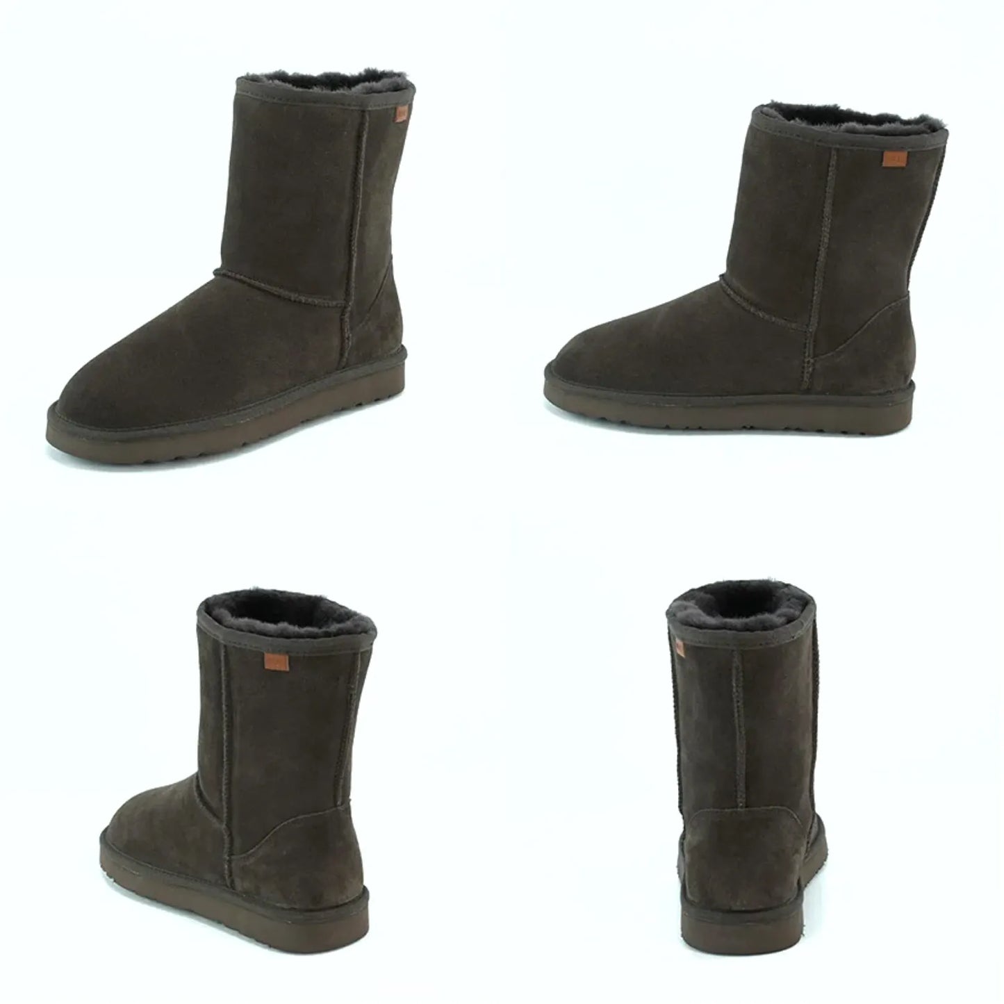 Cow Suede Fur-Lined Snow Boots
