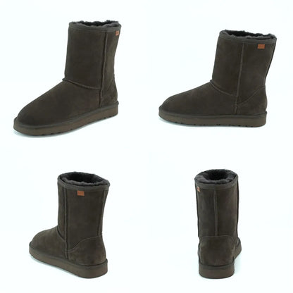 Cow Suede Fur-Lined Snow Boots