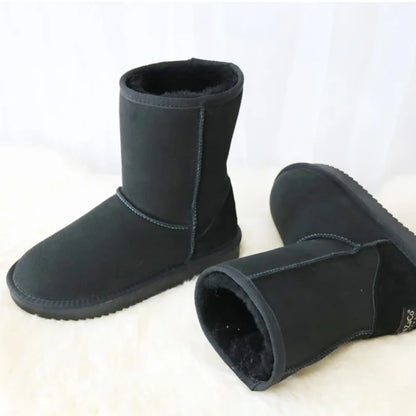 Luxury Sheepskin Mid-Calf Snow Boots