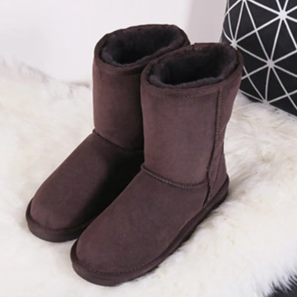 Luxury Sheepskin Mid-Calf Snow Boots