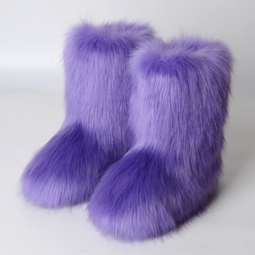 Women's Faux Fur Platform Snow Boots