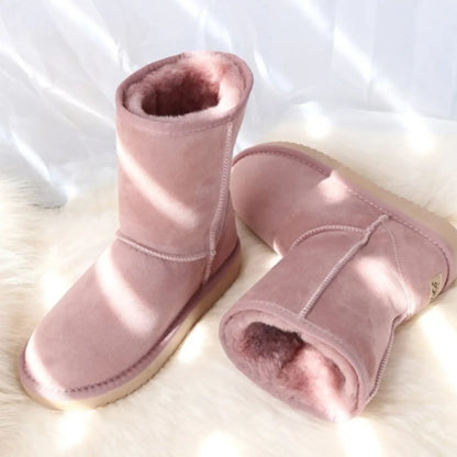 Luxury Sheepskin Mid-Calf Snow Boots