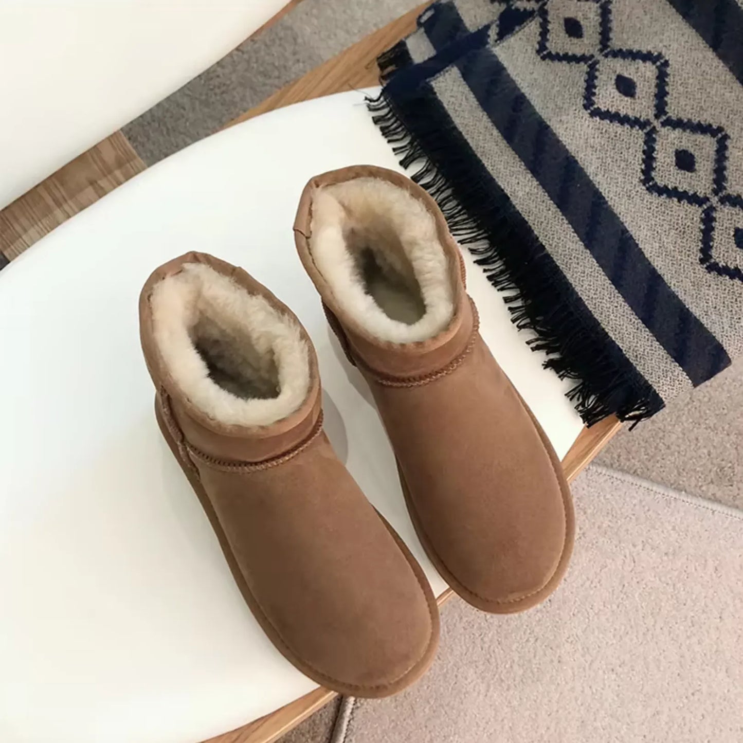 Genuine Shearling Water Resistance Winter Boots