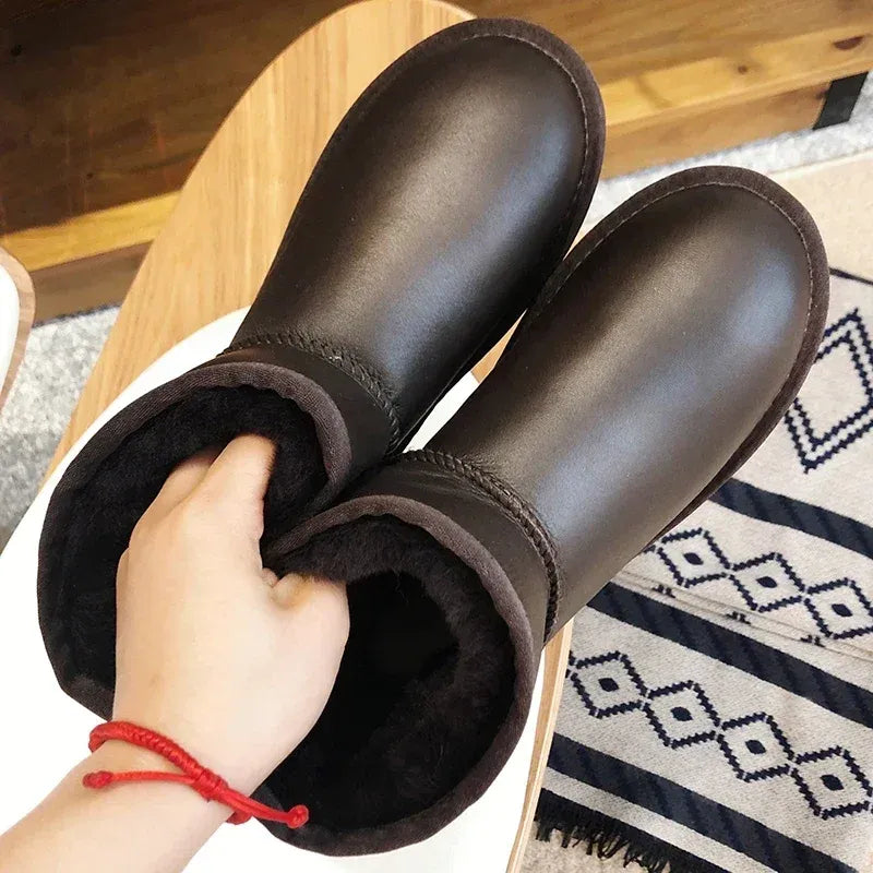 Genuine Shearling Water Resistance Winter Boots