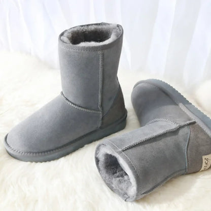 Luxury Sheepskin Mid-Calf Snow Boots