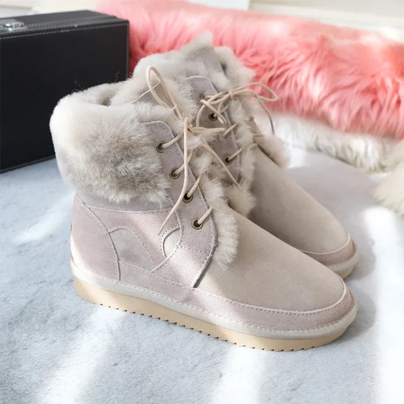 Genuine Australian Sheepskin Leather Snow Boots