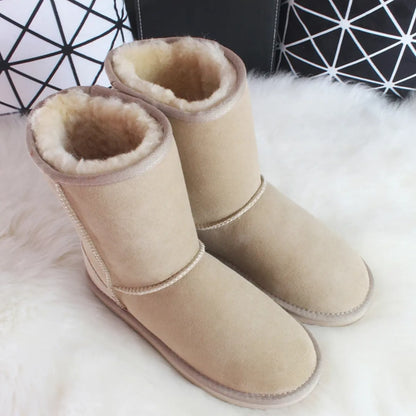 Luxury Sheepskin Mid-Calf Snow Boots